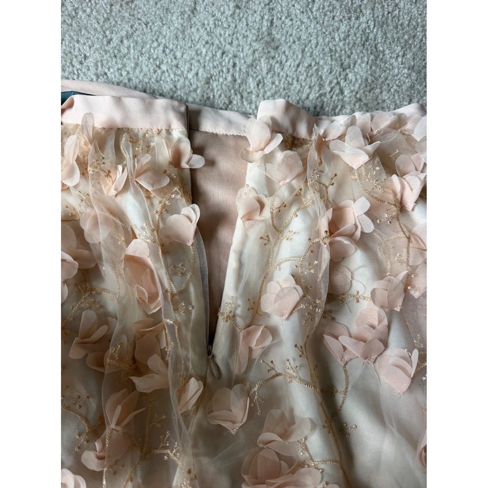 Anthropologie Eva Franco Skirt Fluttered Fete Tulle Petal Floral Blush Pink 0 - Picture 8 of 9